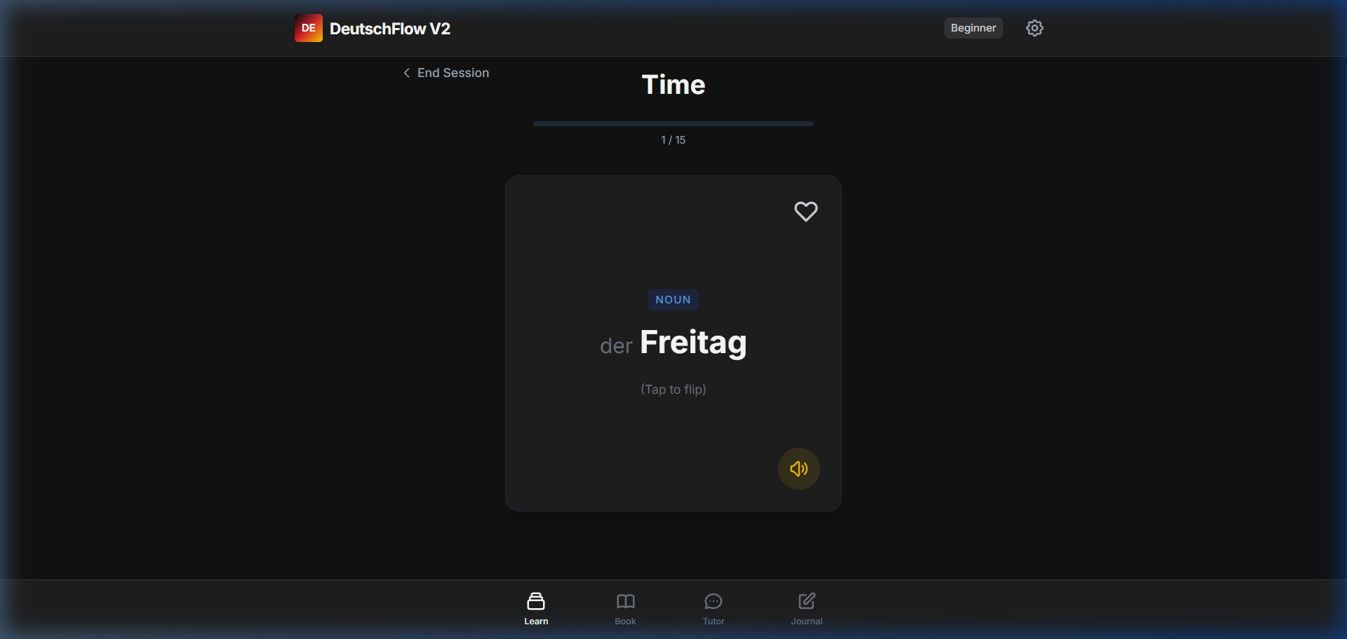 DeutschFlow Lesson Interface