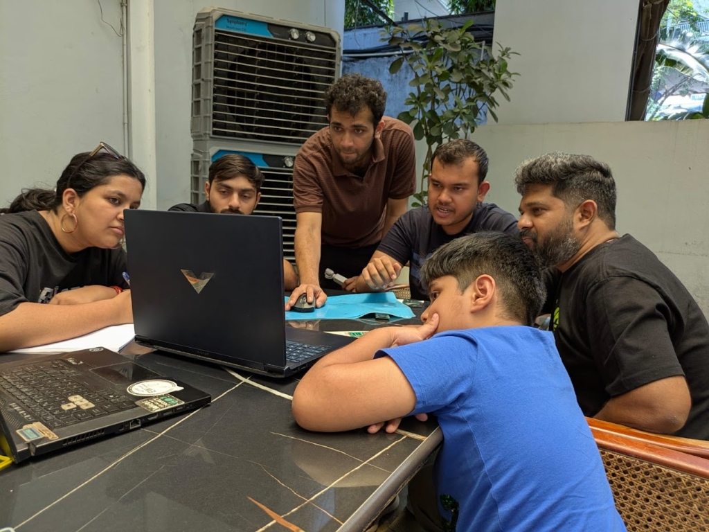 Participants learning about the console architecture